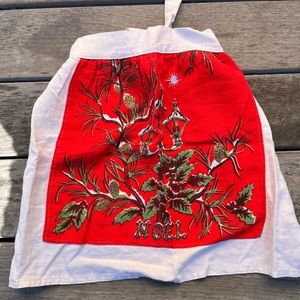 Retro Christmas Noel 1/2 apron, excellent condition